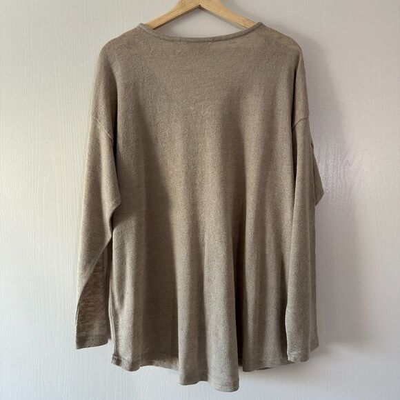 Soft Surroundings Womens Tan Valentina Zip Sweatshirt Top Half Zip Size Plus 2X - Picture 4 of 7